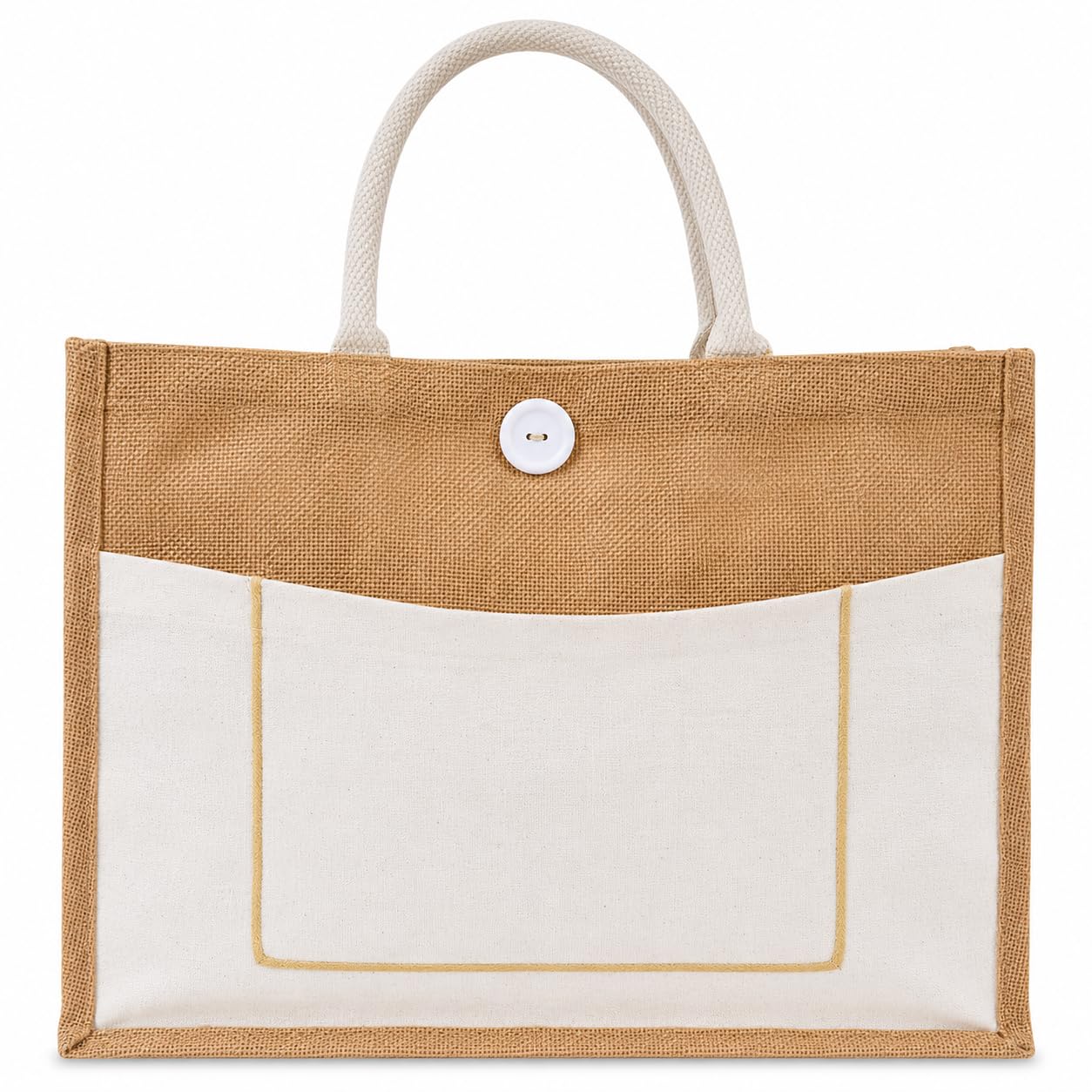 Floral Embroidered Jute Tote Bag, Natural Beige-picture-13