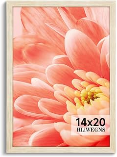 HLiWEGNS Oak 14x20 Frame - Single Frame - Rustic Woodgrain 14 x 20 Poster Frame with Plexiglass for Wall Gallery Display, 14x20 Picture Frame for Puzzles, Artwork, Photos and Posters