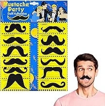 AUYAO Schnurrbart Selbstklebend Set 12/48Pcs Selbstklebende Gefälschte Schnurrbärte Neuartige Falscher Schnurrbart Falscher Bärte für Party Weihnachtsfeier Geburtstag Halloween Mottopartys Kostümparty