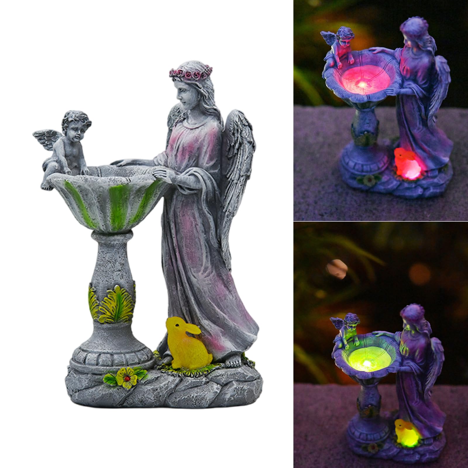 Fontana luminosa in resina per interni ed esterni, con energia solare, per gli appassionati di decorazione del giardino, regalo per casa e giardino