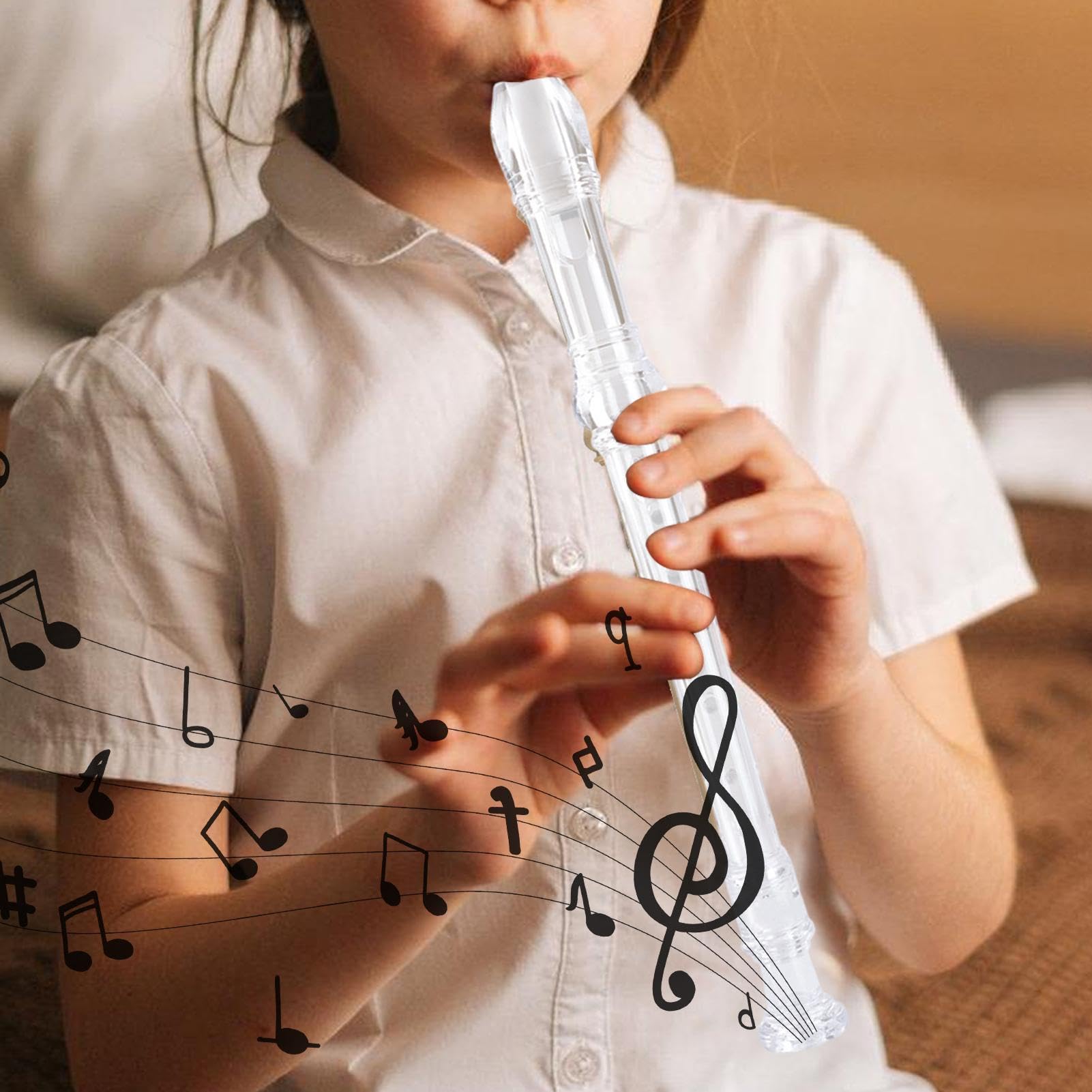 Strumento per flauto dolce soprano, strumento clarionetto per bambini | Flauto dolce soprano a 8 fori in chiave SOL,Clarinetto portatile impermeabile, registratore salva-lavoro per