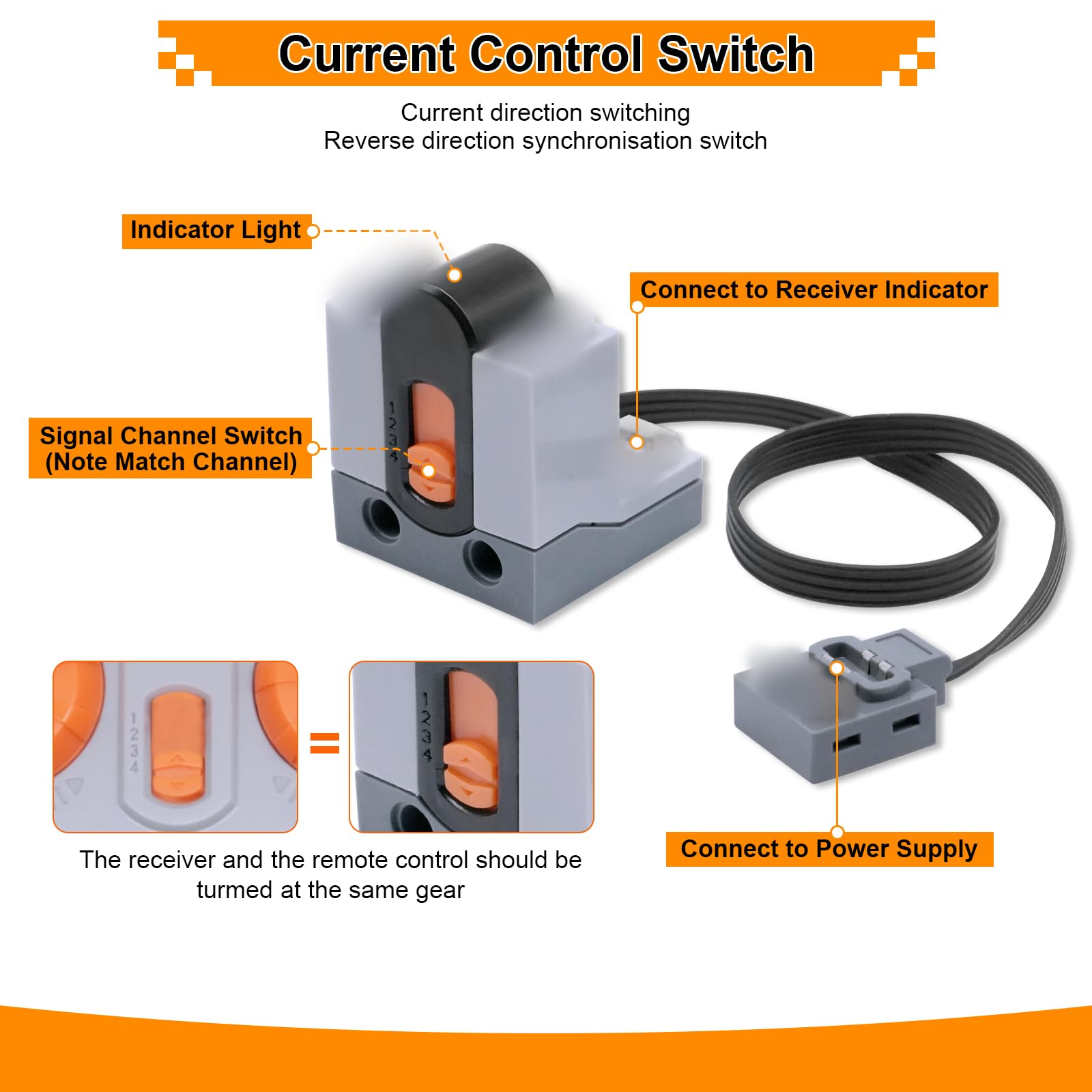 Servomoteur Power Fonction Kit Binghe Lot 11 Moteur kit avec XL/L/M Servo, Servomoteur, Moteur à traction, Télécommande 2,4G, Câble d’Extension, Bande lumineuse, Récepteur, Interrupteur de commande