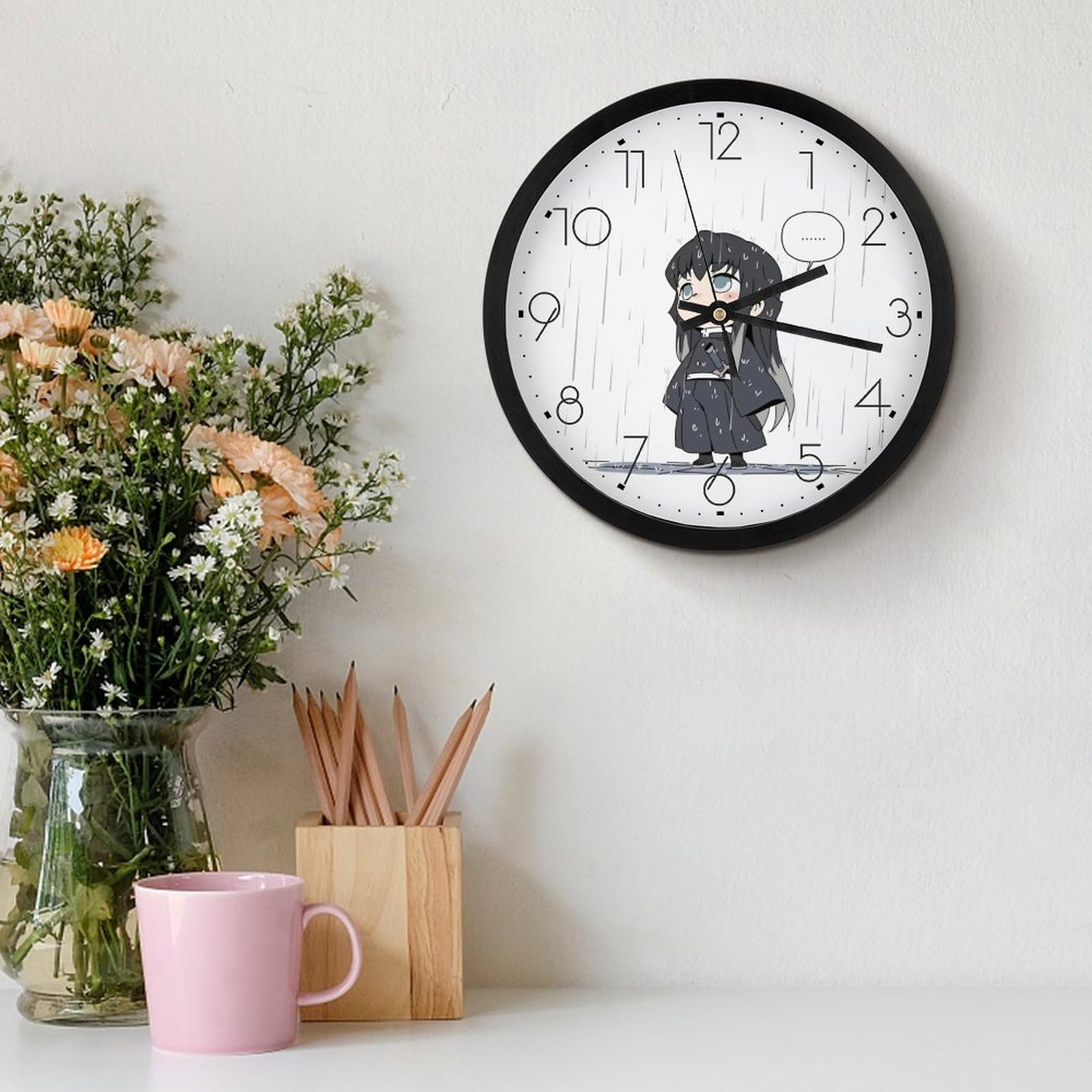 Amazon.co.jp: 掛け時計 鬼滅の刃 霞柱 時透 無一郎 壁掛け時計 時計