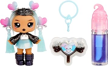 Yummiland Lip Gloss Doll Sour Sweeties - Nina Heartpop Includes DIY Lip Gloss + Removable Keychain, Cosmetic Play, Collectible, Ages 4+
