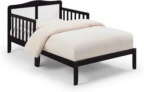 CITYLIGHT Base de cama para niños pequeños con barandillas de seguridad, cama de madera maciza para niños, niños y niñas, fácil de montar,