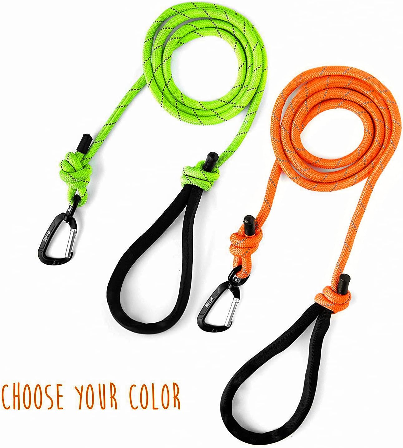 Long dog lead with carabiner clip Clearance