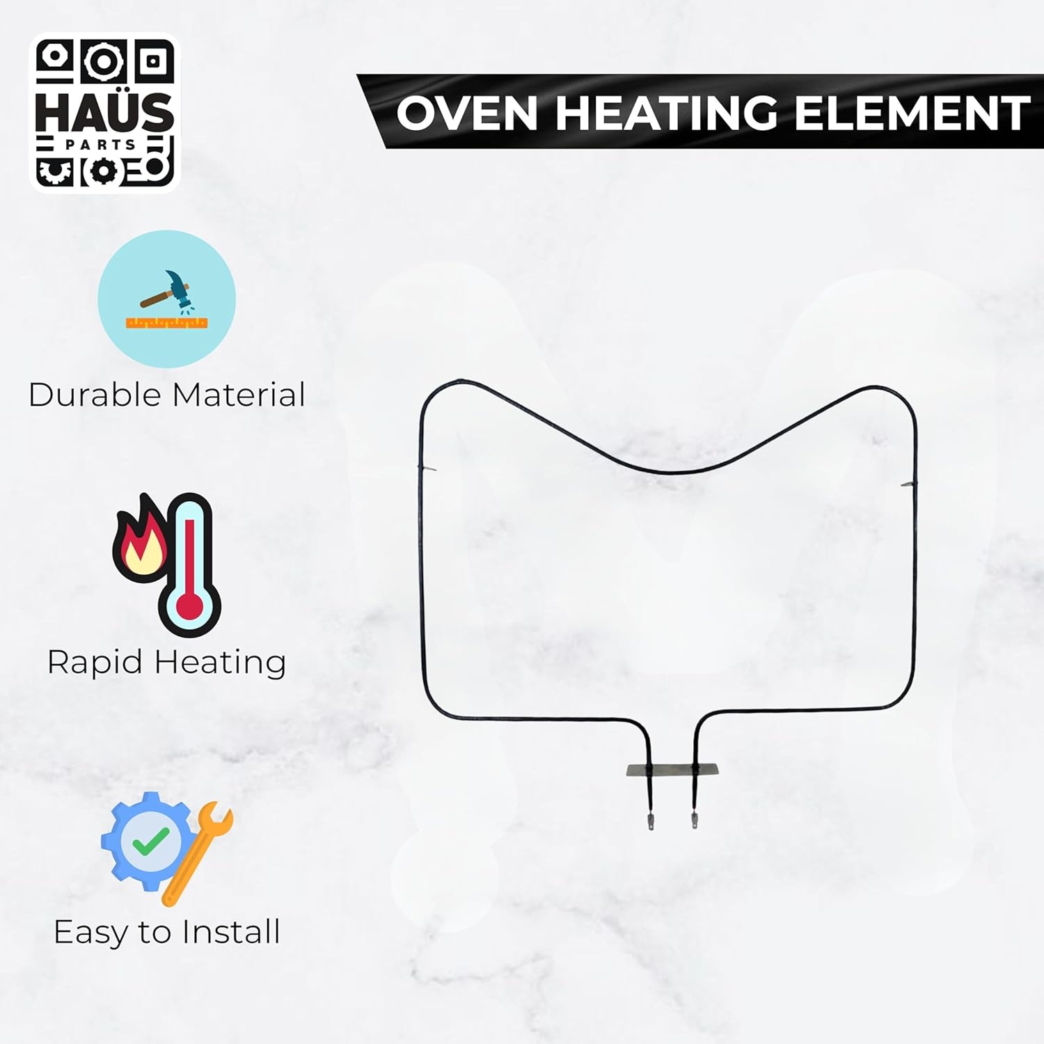 WP9750213 Oven Bake Heating Element 2500W Electric Range Bake Element Replaces 9750213, 9750213A, AP6013881, PS402556, PS11747109