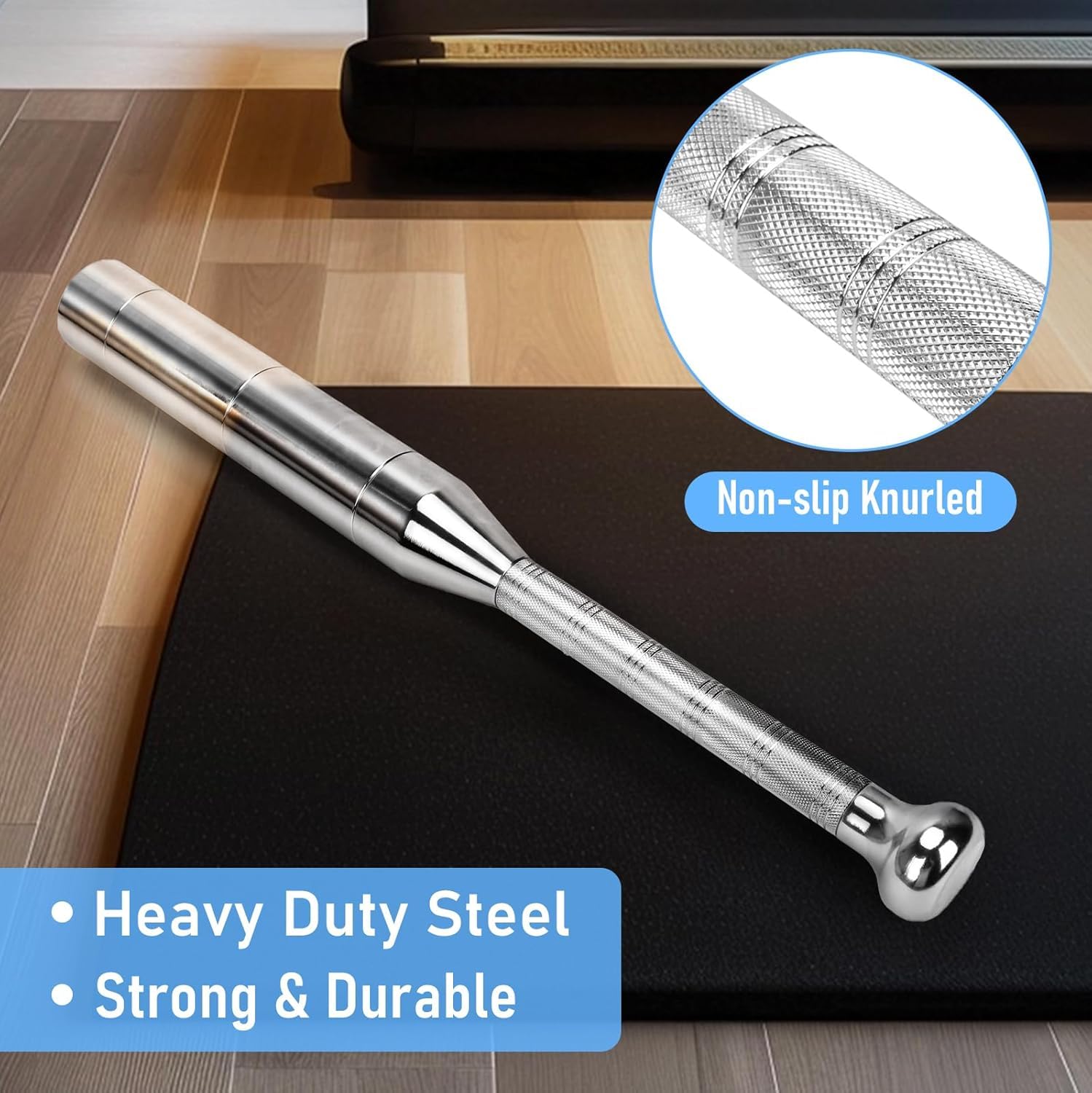 Einstellbare Stahlklub Glocke für Krafttraining - Heavy-Duty Wolfram Stahl Macebell mit rutschfestem Griff, 6,5 bis 17,5 LBS Gewichtsbereich, ideal für Grip Strengthening, Core Workouts & Rehabili
