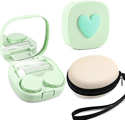 FEISEDY Portátil Lindo Lente De Contacto Herramienta Removedor De Caso Con Espejo Pinzas Kit Para Mujeres Y Niña B0081