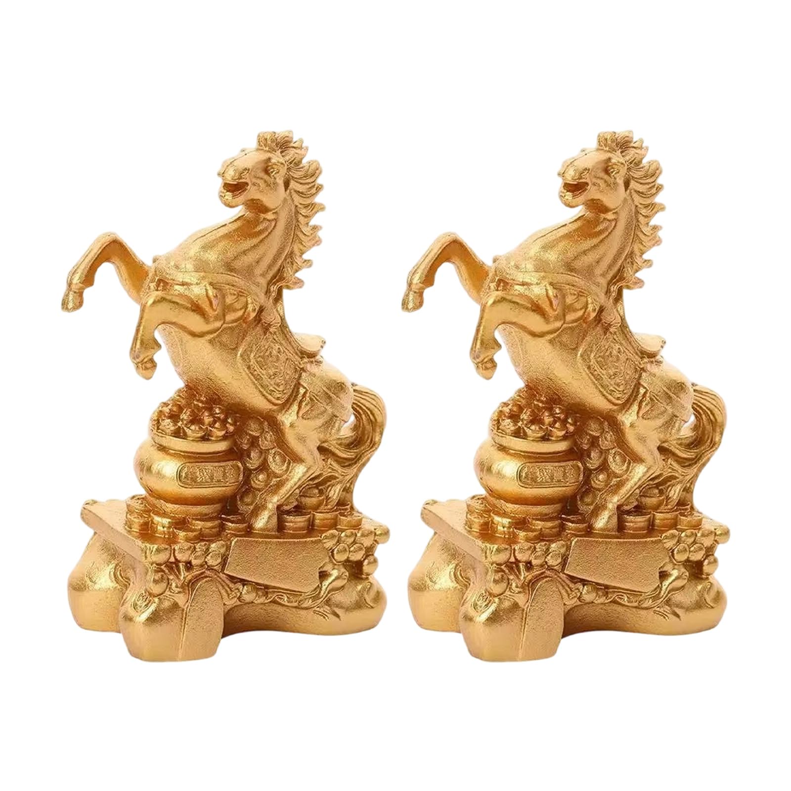 Maxtonser Chinese New Year Horse Statue, 2026 Golden Feng Shui ZodiacHorse Figurine, lessing Souvenir Sculpture Attracting Wealth