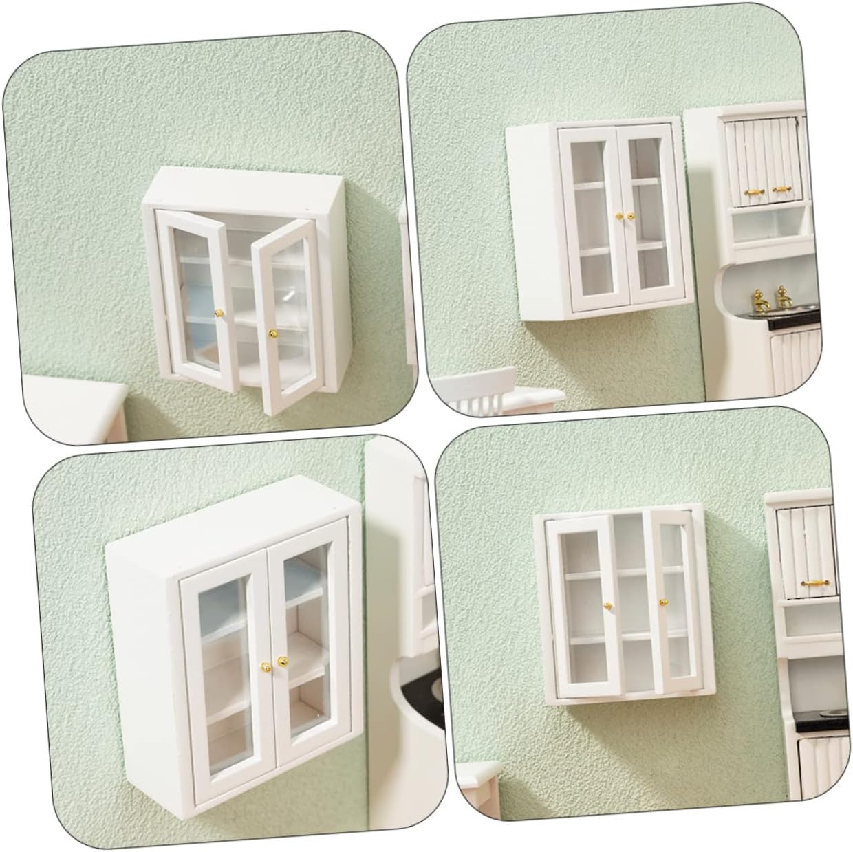 BESTonZON 4pcs Miniature Cabinet Model Tiny House Decor with Realistic Design Stylish Adornment for Dollhouse Excellent Workmanship Furniture for Micro Landscape Layout