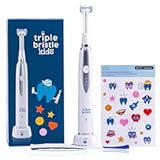 Kids Sonic Toothbrush | 1 Pack | 3 Sided Toothbrush to Clean Teeth and Gums | Dentist Created & Approved | Fun Sticker Rewards | Rechargeable Three Sided Toothbrush for Kids