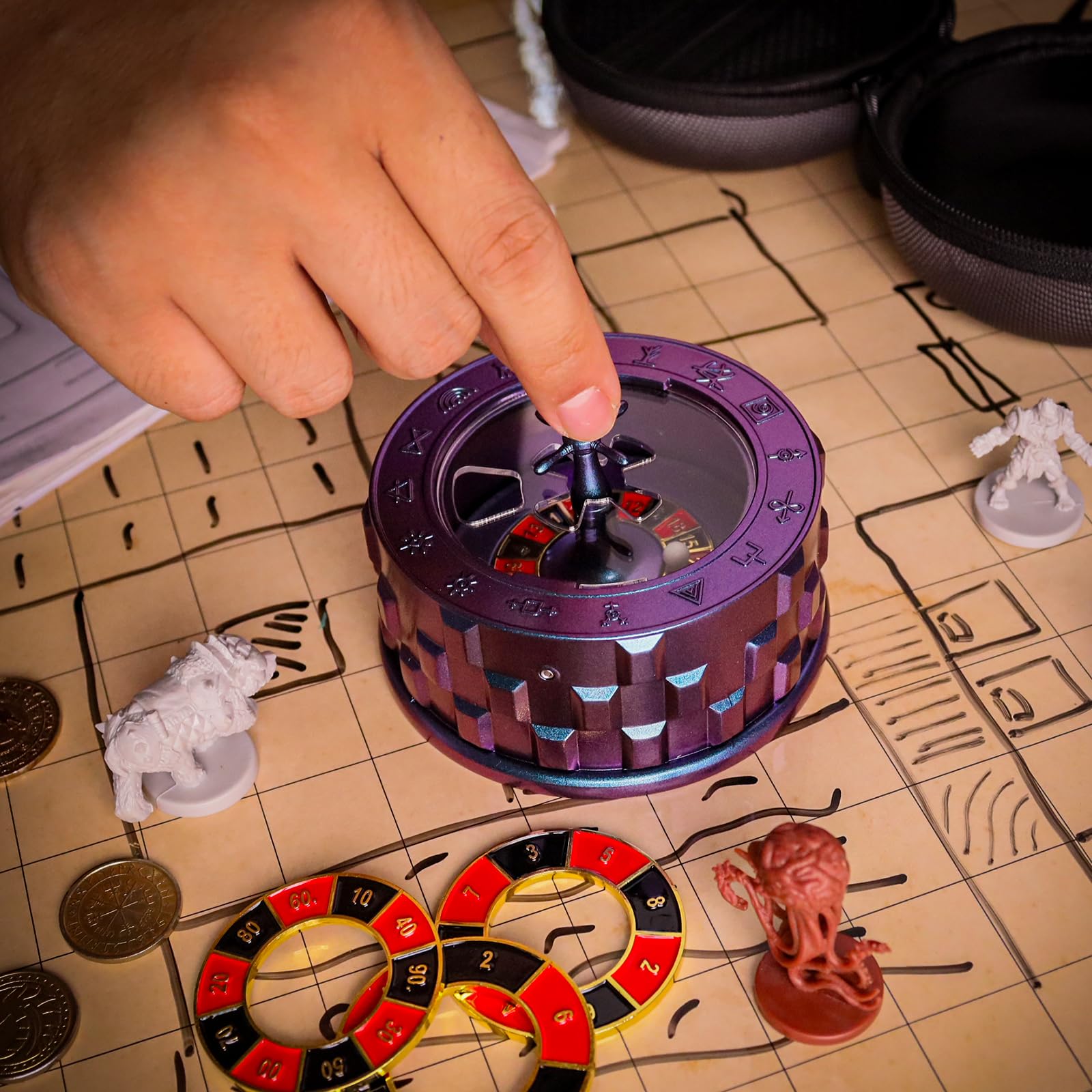 CZYY Set di dadi rotanti in metallo, 7 in 1, gadget da scrivania, fantastici dadi per giochi di ruolo, regalo e accessori per DND, giochi di ruolo da tavolo, colore viola