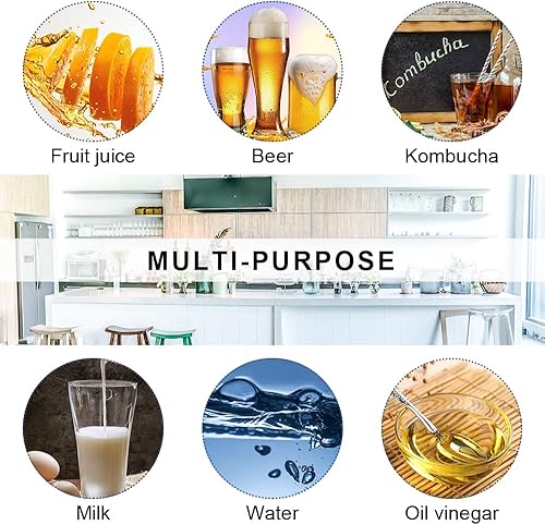 Miniatura 8 de Paquete de 15 botellas de vidrio con tapa abatible de 2 onzas, mini botellas de cerveza con tapas herméticas para elaboración casera, kombucha,