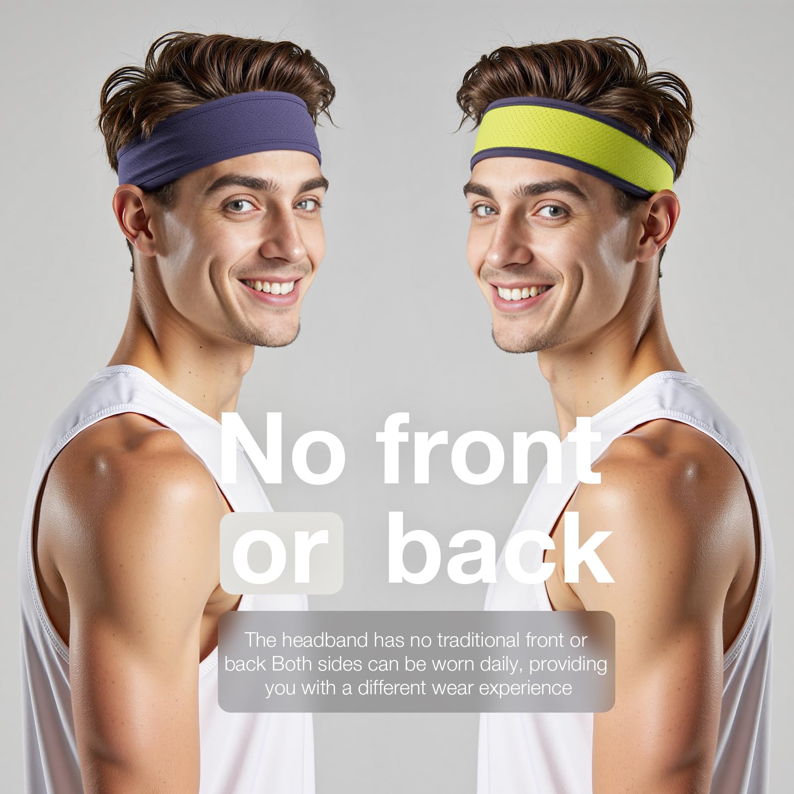 Braylin Diademas para hombre, paquete de 3 diademas deportivas para correr, ciclismo, baloncesto, entrenamiento de fitness, diademas unisex