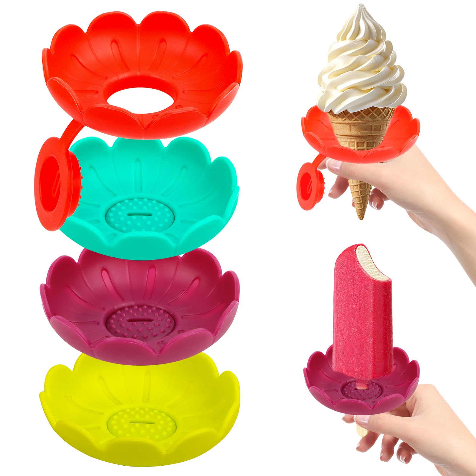 Eishalterung kinder silikon,Tropffrei Eis am Stiel-Halter für Kinder Eis tropfschutz,Wiederverwendbarer Eis Halter Silikon Eishalterung für Kinder für Kind und Kleinkinder