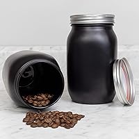 Vista 5 de Darware Tarros de masón negros de granja (juego de 2); decoración del hogar y almacenamiento de boca ancha decorativos tarros Mason de boca ancha