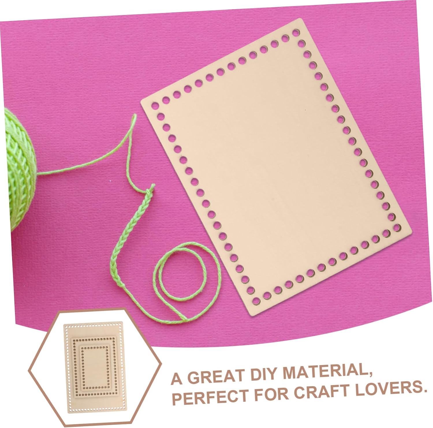 Generic 3Pcs Wooden Crochet Basket Base DIY Weaving Supplies for Crafting and Bags Durable Wood Material for Beginners and Present Making