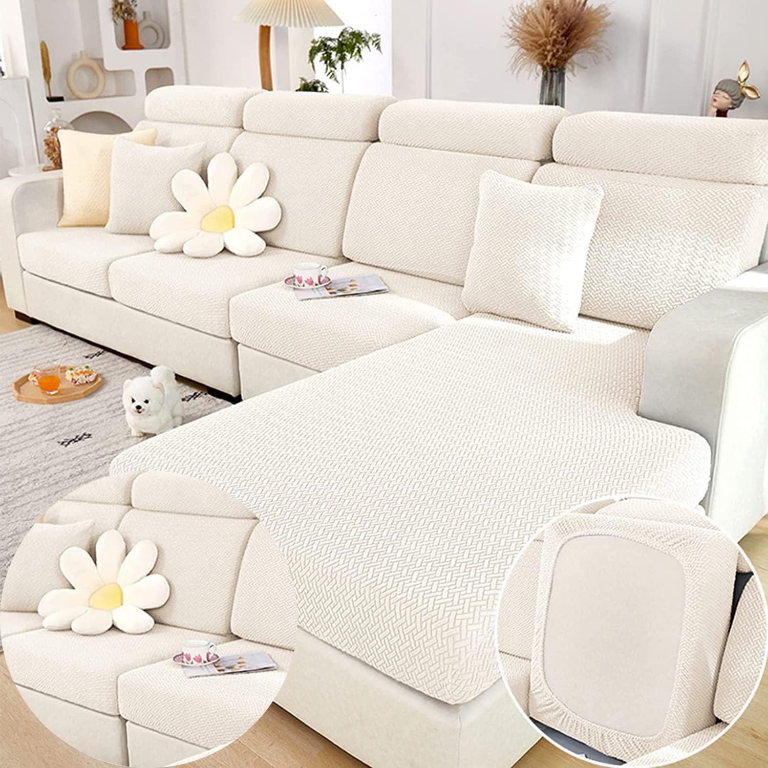 Kurbetts Soothing Home Sofa Covers Sofa Hero Covers for Couch 2026 New Stretch Couch Cushion Covers Washable Anti-Scratch Sectional Couch Covers (
