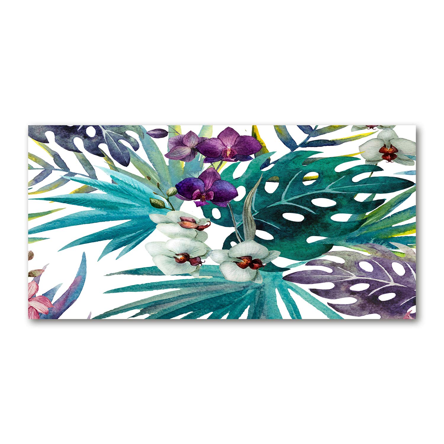 Decoration murale avec cette impression sur verre Tulup fleurs pour grand mur blanc