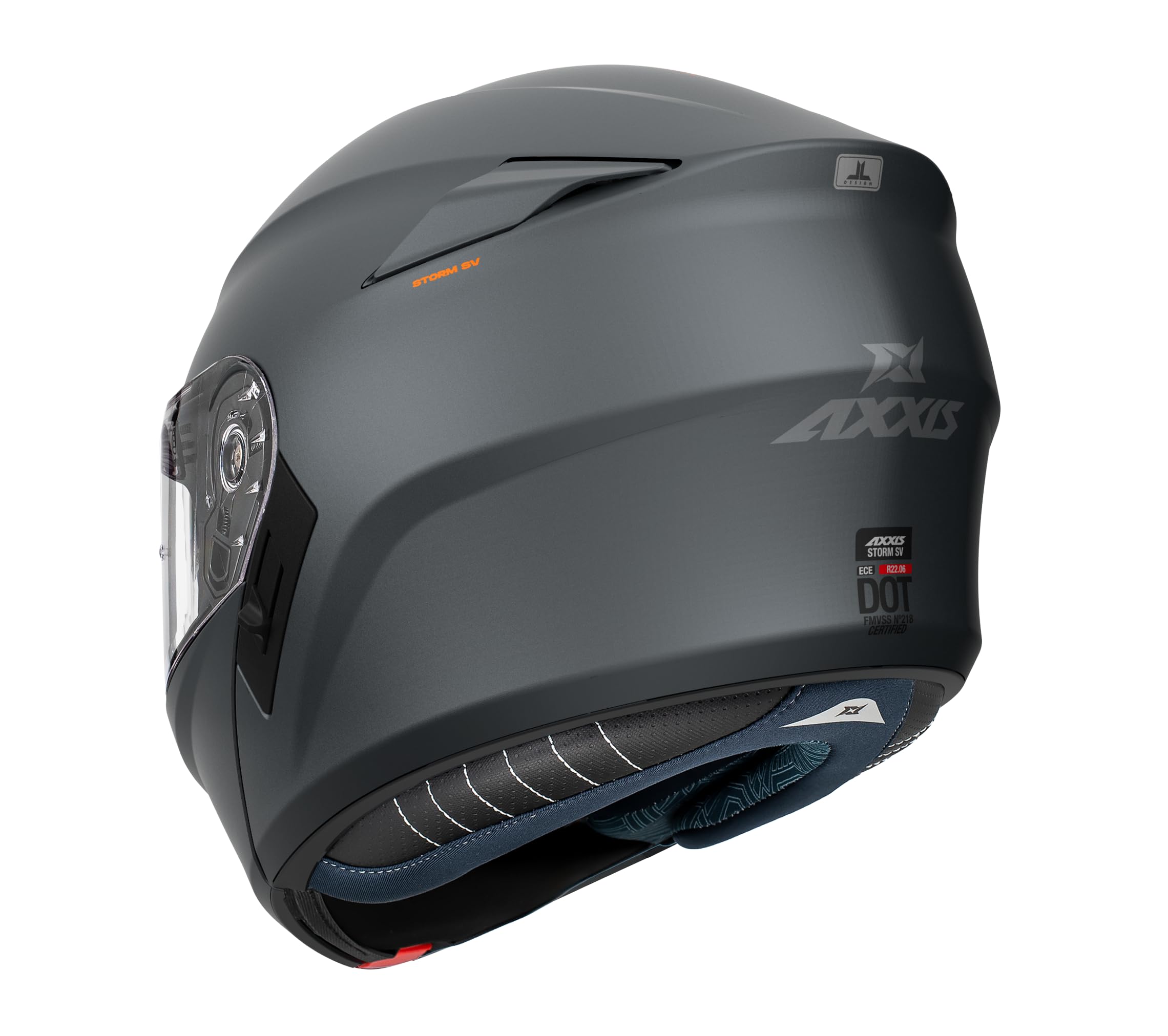 Casco Axxis Modular Storm S-06 Solid Titanio Mate Talla L con Gafa Solar Homologado
