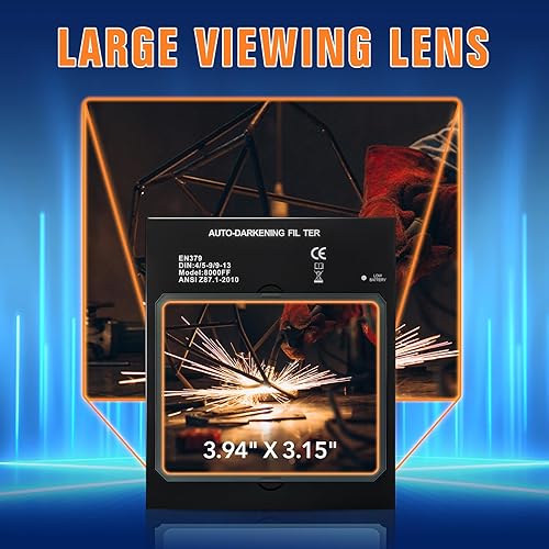 Miniatura 4 de Casco de soldadura de oscurecimiento automático, máscara de soldadura de visión grande, color verdadero, campana de soldadura con 4 sensores de arco