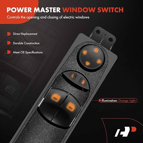 Miniatura 3 de A-Premium Master - Interruptor de ventana eléctrico compatible con Dodge Sprinter 25003500 2005-2009 y Mercedes-Benz Sprinter 2005-2012, lado