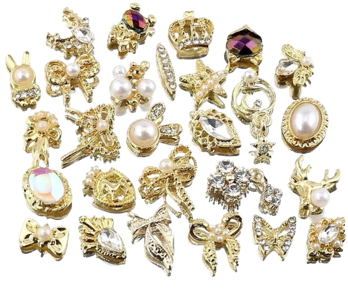 Strass à coller nœud papillon or rose pour illuminer vos soirées et manucures