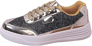Genérico Zapatillas Correr Calzado Mujer para Mujer Color sólido Malla Transpirable Punta Redonda con Cordones Parte Superior Plana Zapatillas Running Zapatos Negros Mujer