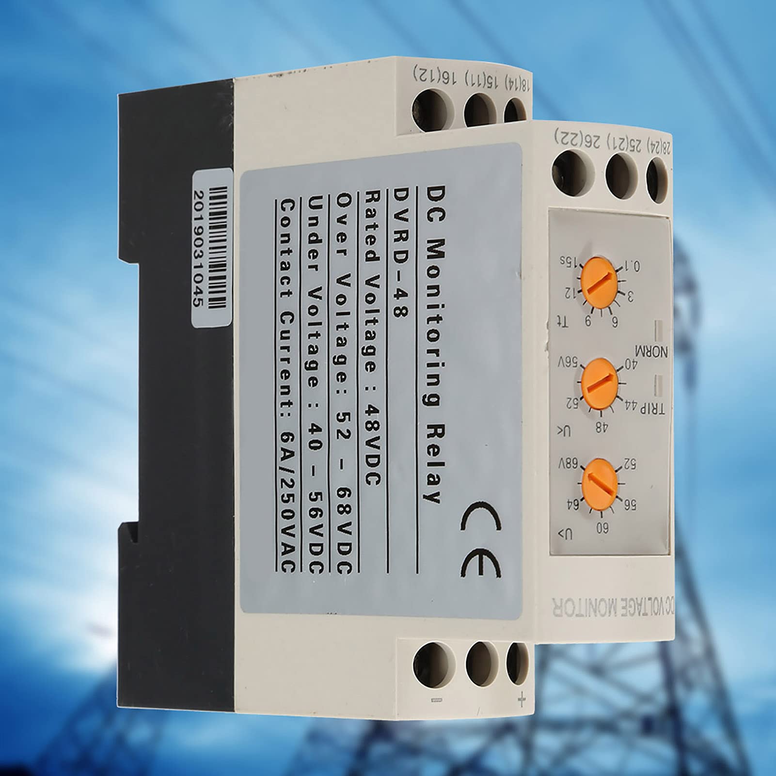 Relé Ajustable de CC, Relé de Monitoreo de Voltaje, Relé de Cambio de 48 V, Relé de Monitoreo de Voltaje Dvrd Relé de Protección contra Sobrevoltaje y bajo Voltaje Dc 12V (CC48V)