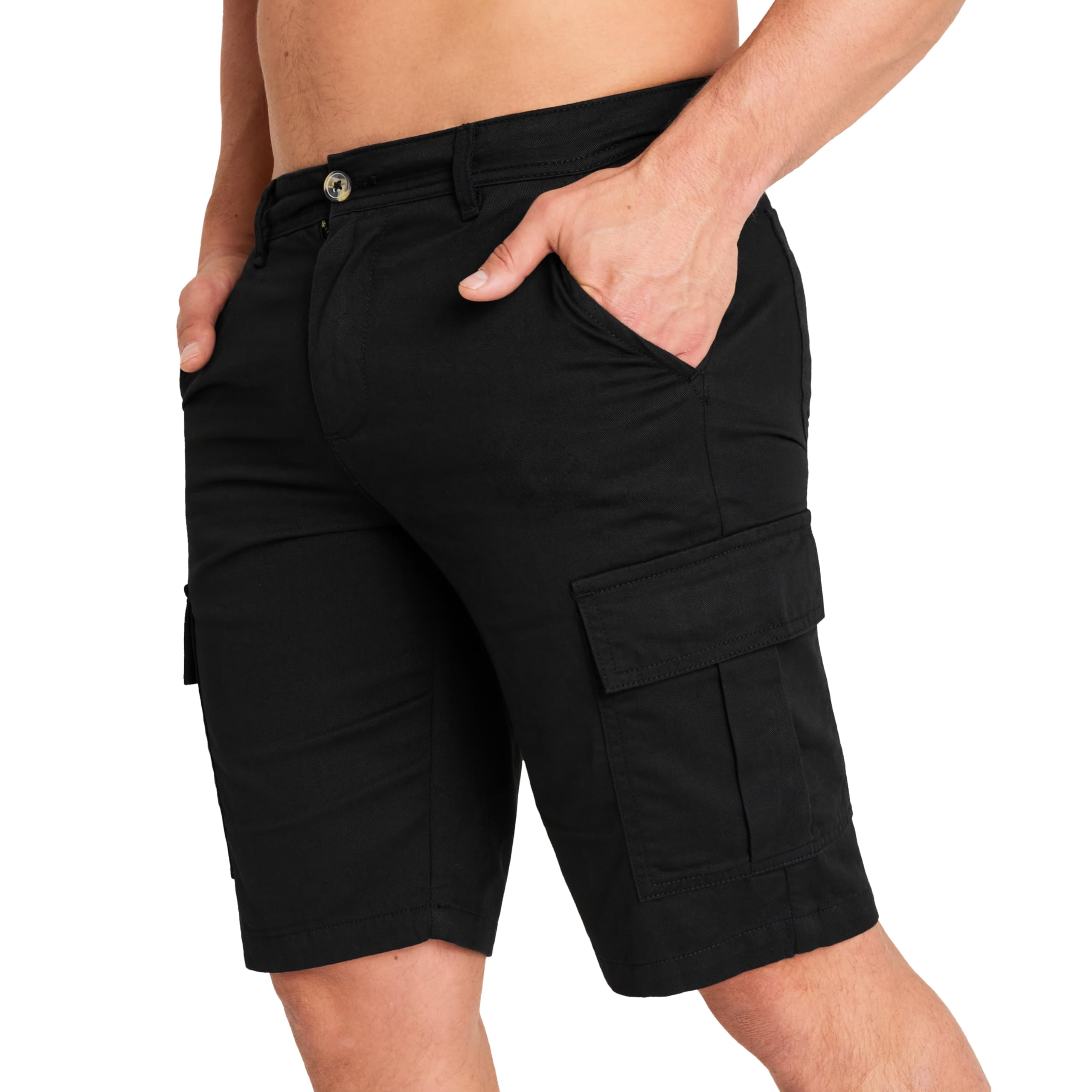 Citycomfort Men's Black Shorts Lightweight Combat Cargo Shorts With Pockets Breathable Cotton Summer For Work Casual Holiday (, Xl)
