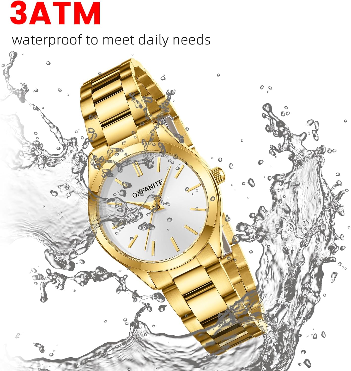 Watches for Women, Fashion Small Gold Analog Quartz Waterproof Stainless Steel Ladies Wrist Watches, with Date Dainty Diamond Luxury Dress Women Watch - Image 5
