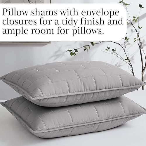 Vista 112 de Southshore Fine Living - Juego de funda acolchada de 6 piezas, diseño de hojas botánicas, color azul Hojas Botánicas Azul