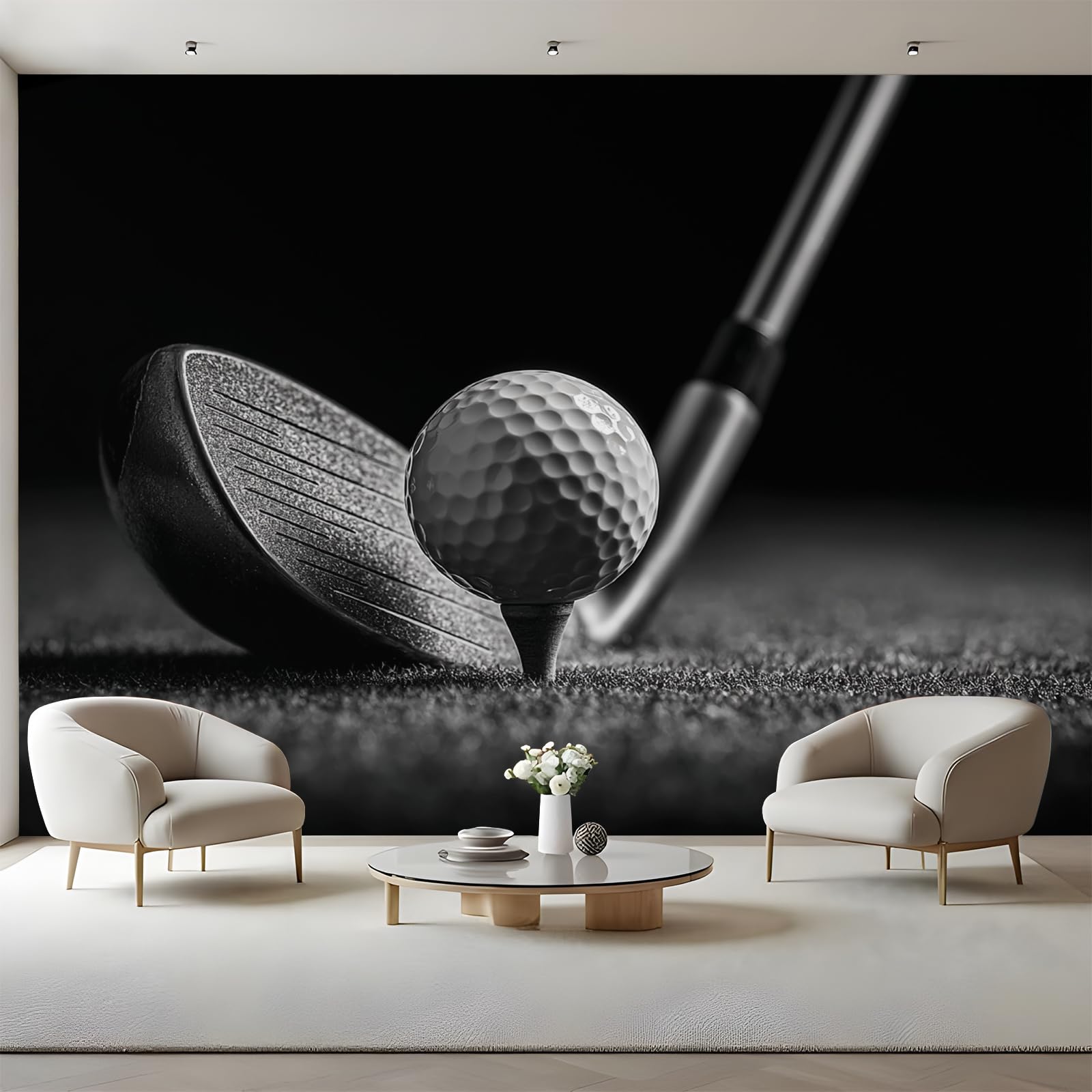 Papier peint golf adhésif pour relooker un mur sans colle, sticker canvas amovible 280x200