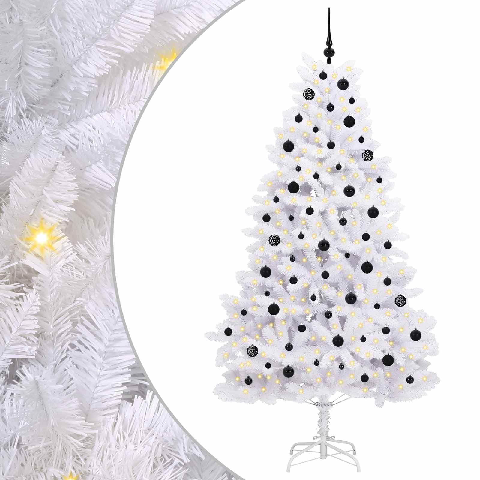 vidaXL Albero di Natale Artificiale con Rami Pieghevoli Bianco 210 cm