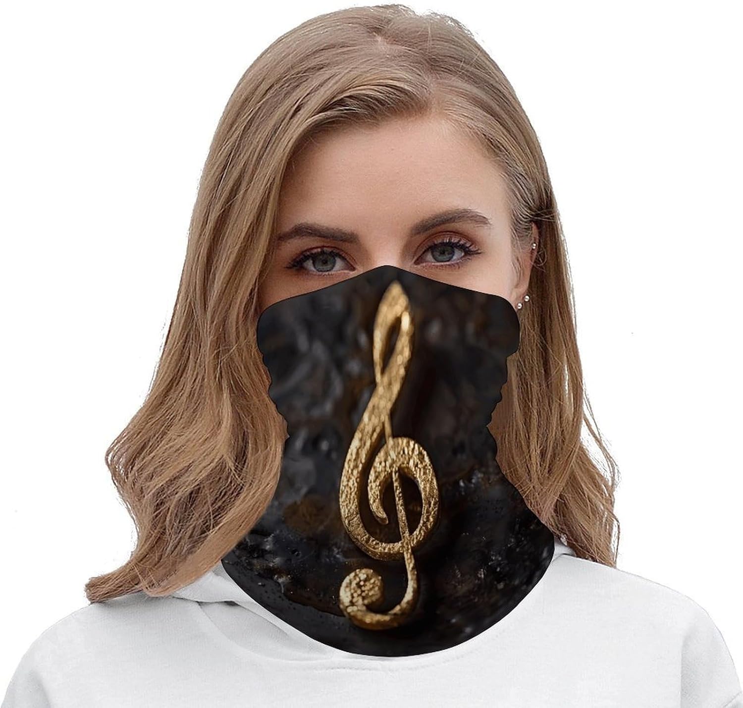 Music Note Neck Gaiter Bandana Windproof Breathable Face Mask Cover Face Cover Cold Weather Gator Scarf Winter Neck Warmer Gaiter Half Balaclava Scarf Mask for Men Women