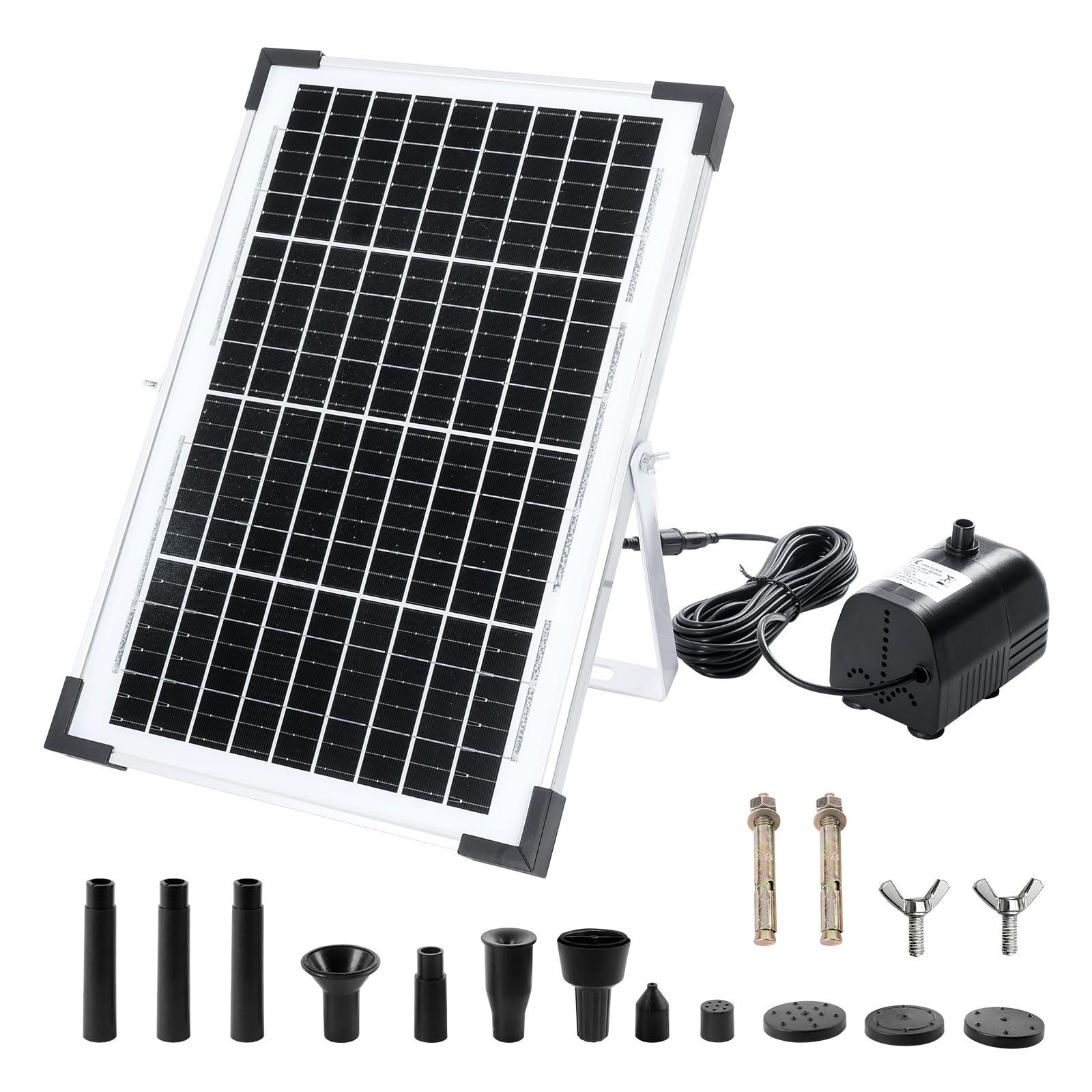 Fuente solar de estanque de 10 W, bomba solar de estanque de 1350 l/h con cable de alimentación de 16.4 pies, bomba de fuente de agua solar para estanques de jardín, piscina Características del agua