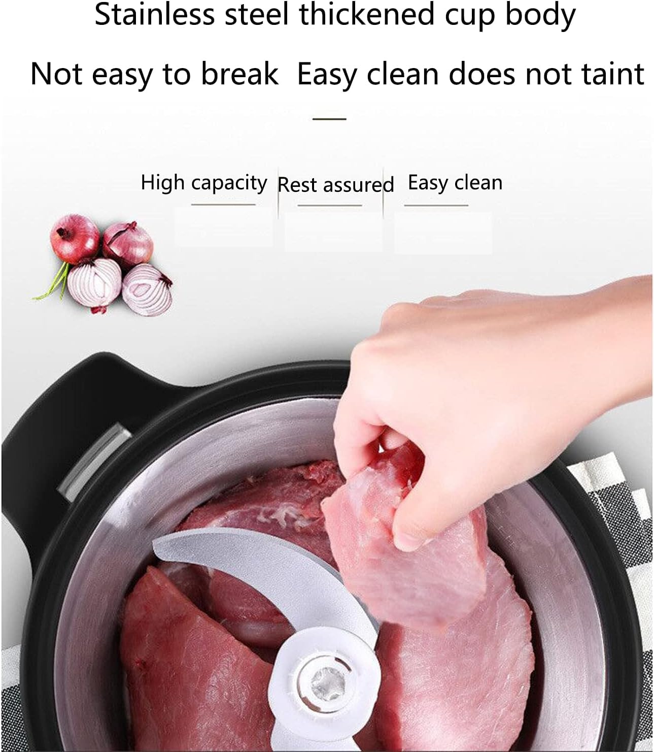 Generico Tritacarne Domestico da 6 Litri, Robot da Cucina Elettrico, tritacarne da banco in Acciaio Inox con 4 Lame, tritacarne e tritacarne, tritacarne Elettrico