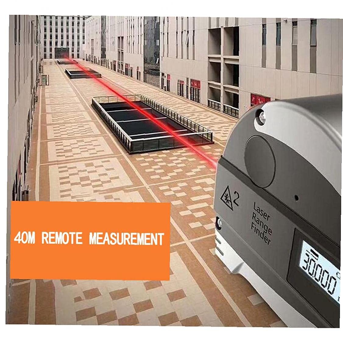 Misuratore di distanza digitale 40 m metro a nastro 5 m misurazione della distanza Range Finder con display LCD 2 in 1 portatile