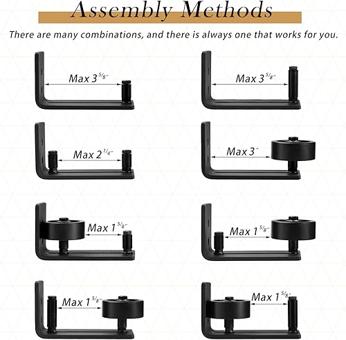 Miniatura 3 de LEIFIDE 4 piezas de guía de suelo para puerta corrediza de granero, diseño empotrado, montaje en pared, rodillo ajustable, plano, no raya, kit de