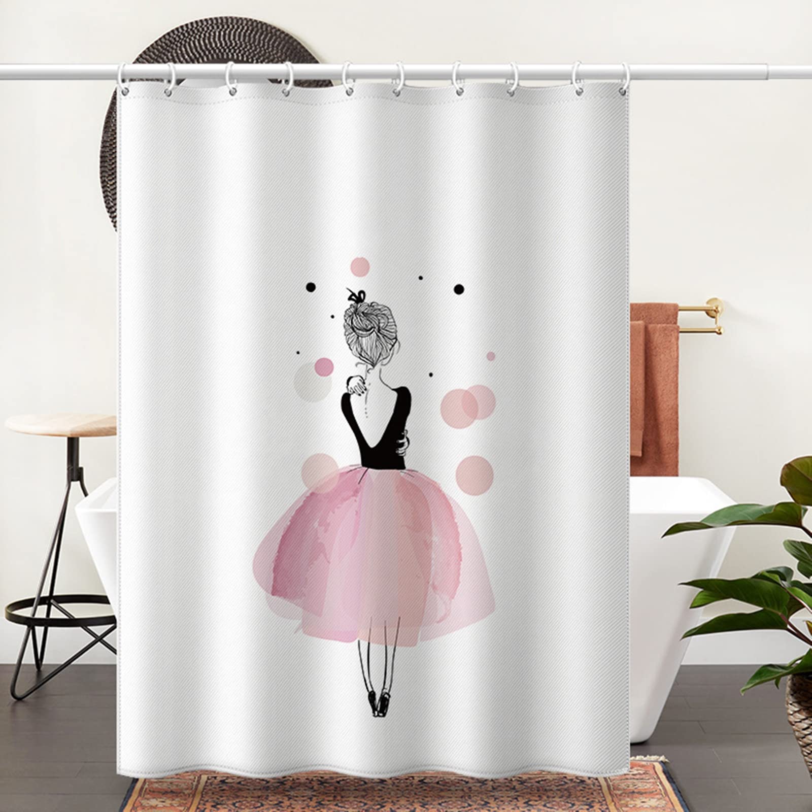 Rideau de douche anti-moisissure KnSam 180x200cm lavable en polyester imperméable