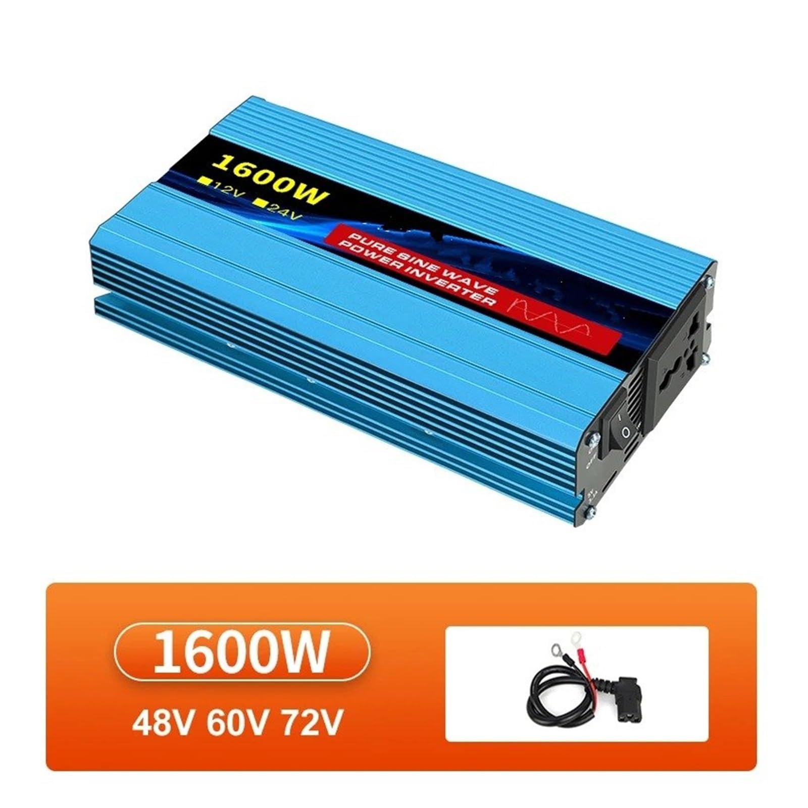 Transformador Inversor Solar para Coche con LED De Alta Potencia 220 V 72 V 50 Hz para Onda Sinusoidal Pura De 4500 W 5000 W 6000 W Portátil(72V 1600W 50HZ)