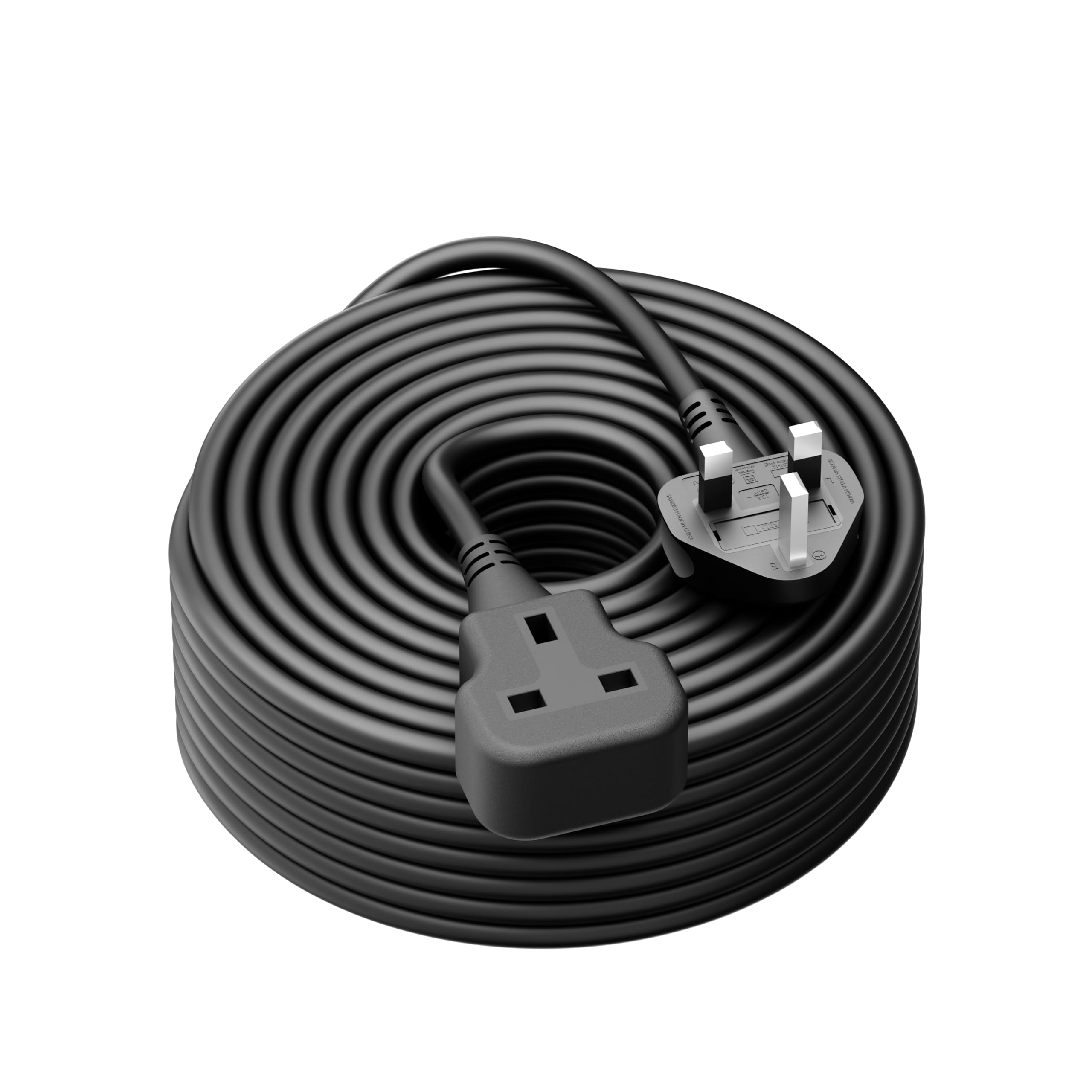 1 Meter Short Extension Lead Single Plug Socket Power Cable 13 Amp Extension Cord Electrical Socket Black — view 11