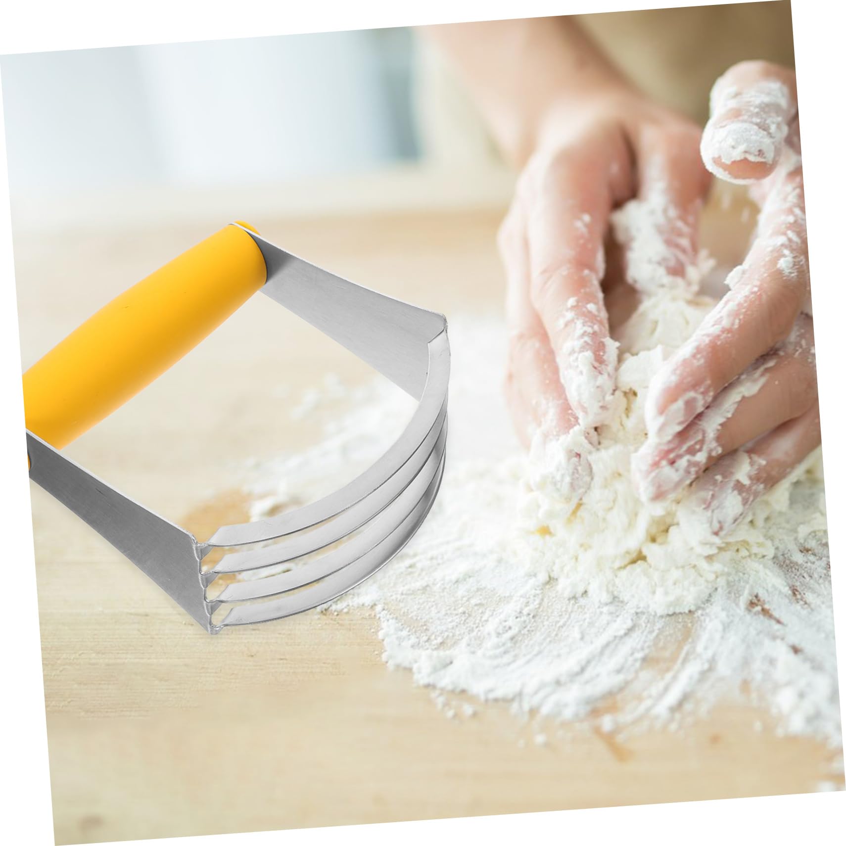 SOESFOUFU Pastry Dough Scraper Dough Metal Cutter Baking Flour Mixing Tool Stainless Steel