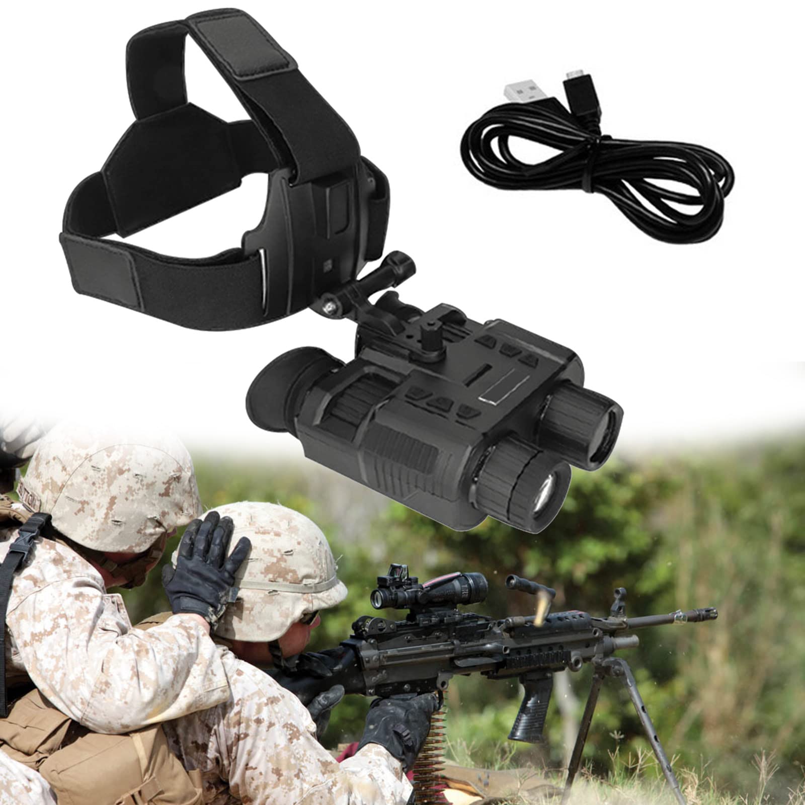 DOZPAL Digital Night Vision Goggles 1.4" Large Viewing Screen 4X Magnification, Lens Angle 10° for 820-984ft Bird Watching, Hunting, Spotting, Surveillance
