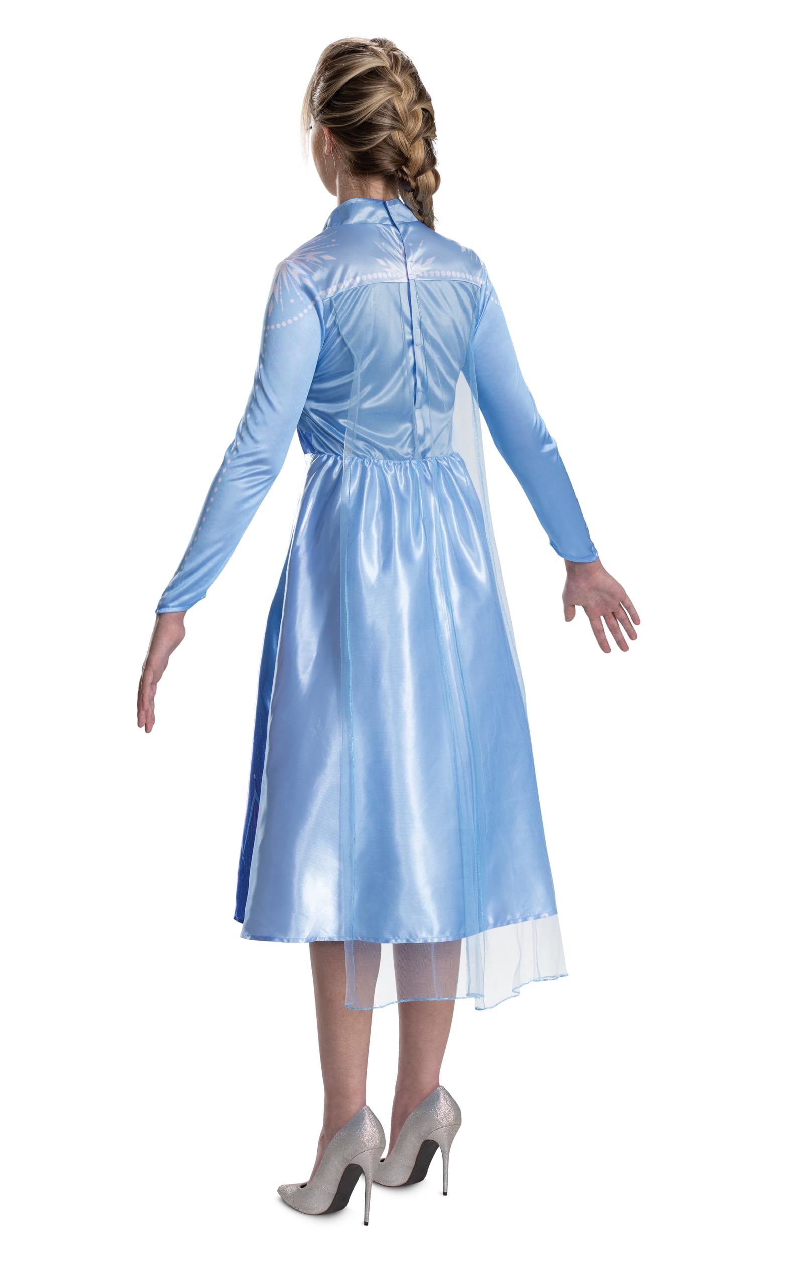 Disguise Disney Frozen Elsa Adult Dress Up, Official Disney Frozen License Elsa Fancy Dress for Women, Blue Long Sleeve Dress Inspired by The Queen of Arandelle, in Size 16-18, 8-10, 4-6