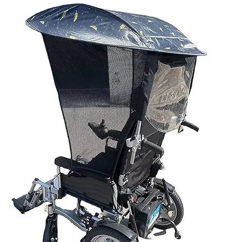 Toldo para silla de ruedas eléctrica, toldo ajustable para silla de ruedas, cubierta de lluvia, gasa lateral, transpirable, resistente a los rayos