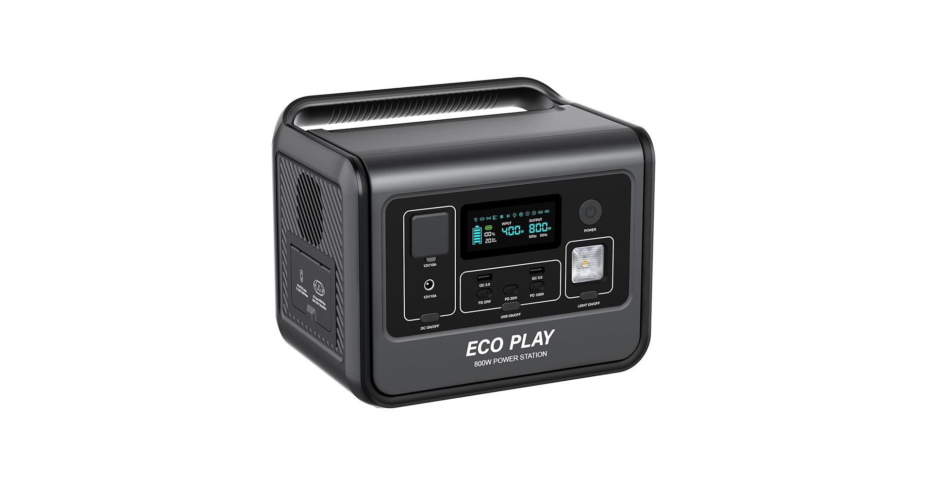 【ポータブル電源512Wh】Eco Play EP800 Amazon.co.jp: 【小型 / 軽量6.5kg ＆ おしゃれ 512Wh / AC定格
