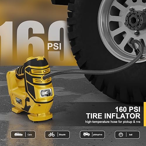 Miniatura 6 de Compresor de aire para grapadora neumática con clavadora, compatible con batería Dewalt de 20 V (solo herramienta), compresor portátil inalámbrico