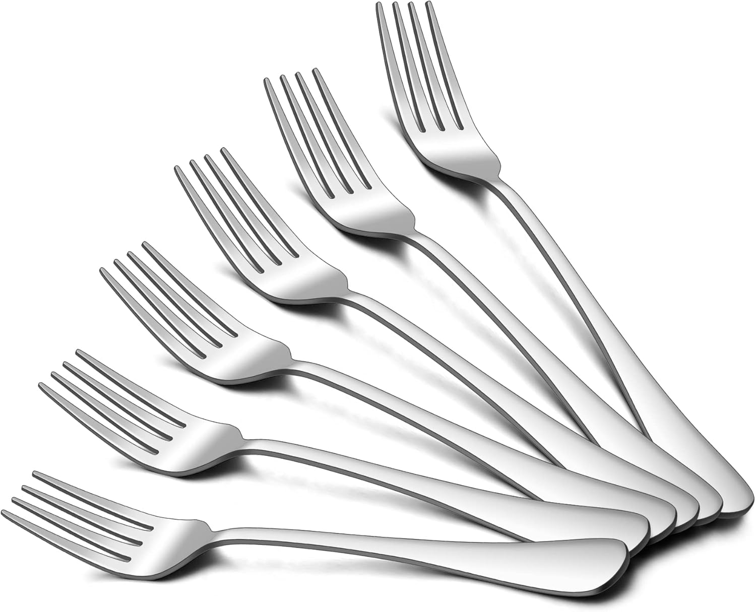 HaWare Dinner Forks Set of 6 Large Stainless Steel Table Forks for